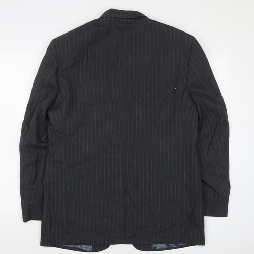 Marks and Spencer Mens Grey Striped Wool Jacket Suit Jacket Size 40 Regular