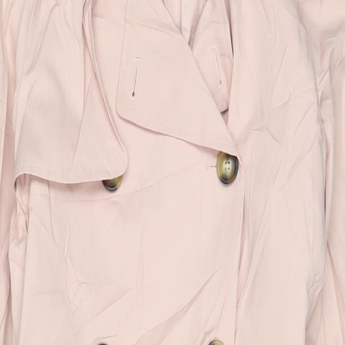 Marks and Spencer Womens Pink Overcoat Coat Size 12 Button - Belted