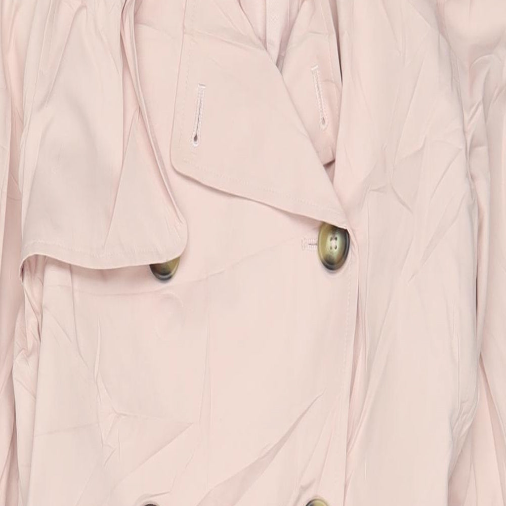 Marks and Spencer Womens Pink Overcoat Coat Size 12 Button - Belted