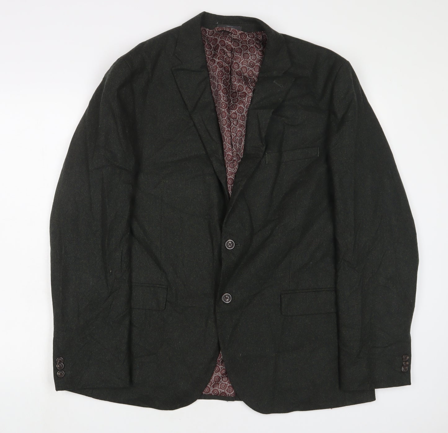 Marks and Spencer Mens Green Wool Jacket Suit Jacket Size 42 Regular