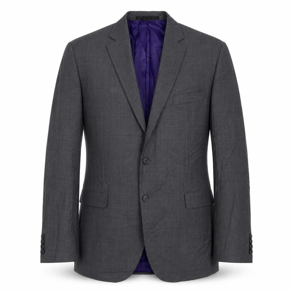 Front view of Marks & Spencer men’s grey polyester jacket suit jacket, size 44, regular