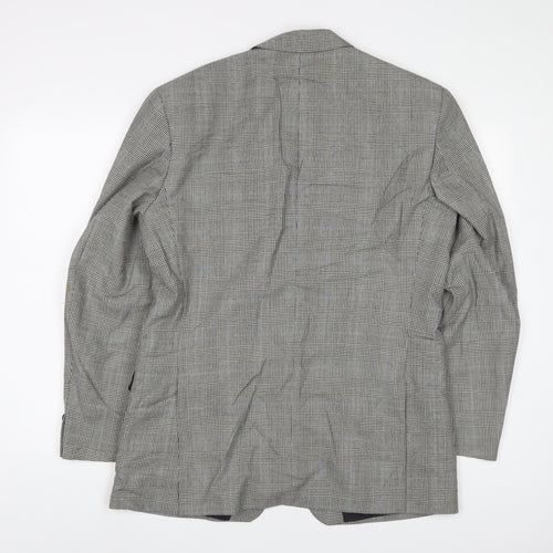 St Michael Mens Grey Plaid Wool Jacket Suit Jacket Size 40 Regular