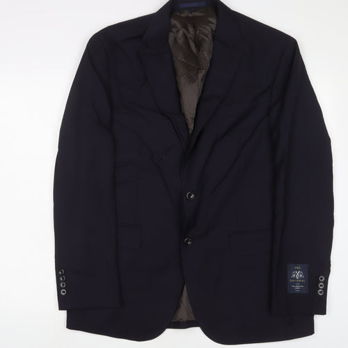 Marks and Spencer Mens Blue Wool Jacket Suit Jacket Size 42 Regular