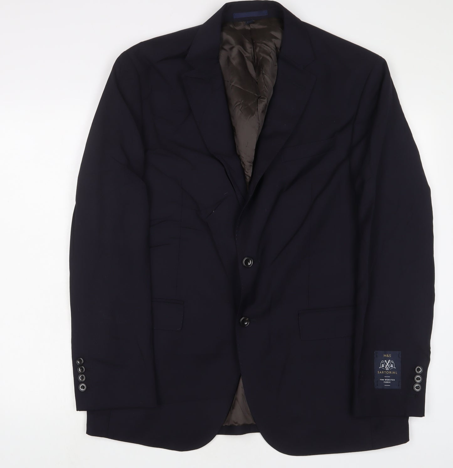 Marks and Spencer Mens Blue Wool Jacket Suit Jacket Size 42 Regular