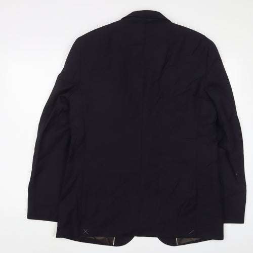 Marks and Spencer Mens Blue Wool Jacket Suit Jacket Size 42 Regular