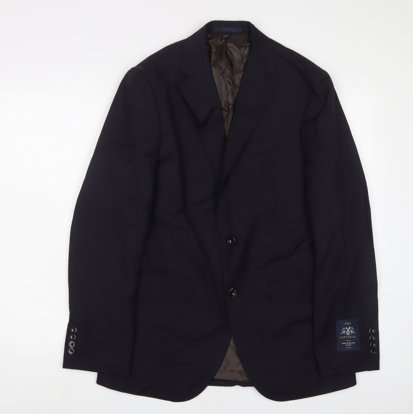 Marks and Spencer Mens Blue Wool Jacket Suit Jacket Size 38 Regular