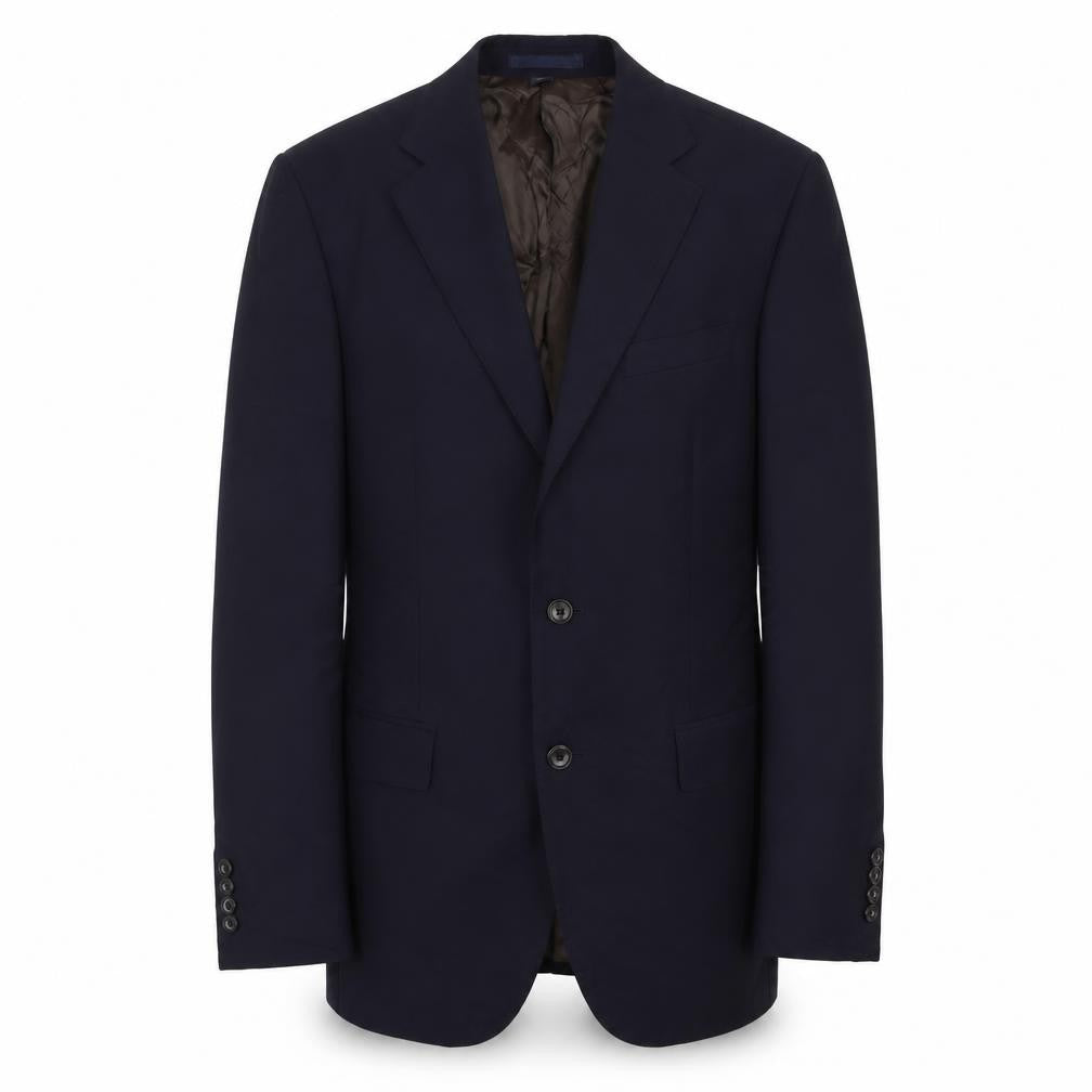 Front view of Marks & Spencer men’s blue wool jacket suit jacket, size 38, regular