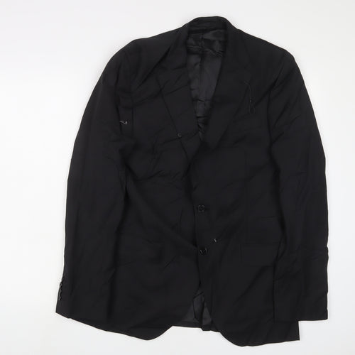 St Michael Mens Black Wool Jacket Suit Jacket Size 40 Regular