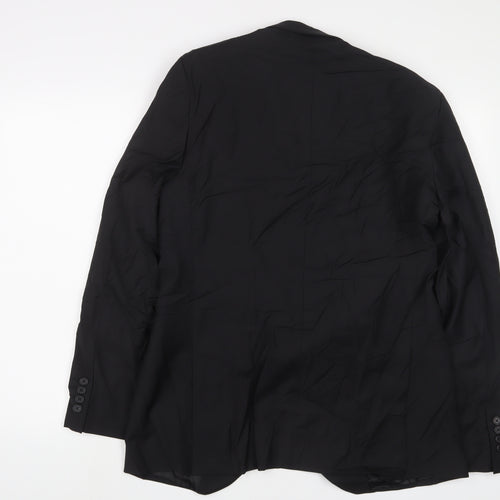 St Michael Mens Black Wool Jacket Suit Jacket Size 40 Regular