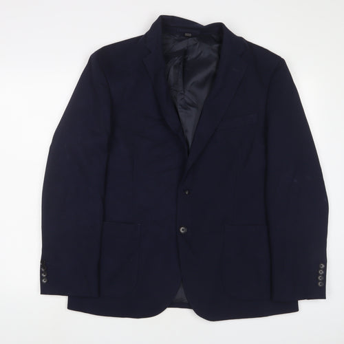 Marks and Spencer Mens Blue Polyamide Jacket Suit Jacket Size 42 Regular