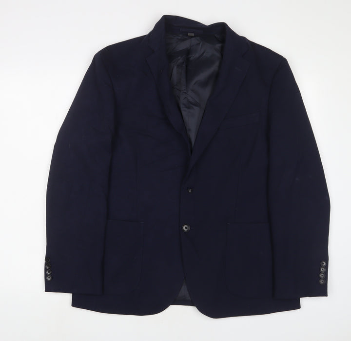 Marks and Spencer Mens Blue Polyamide Jacket Suit Jacket Size 42 Regular