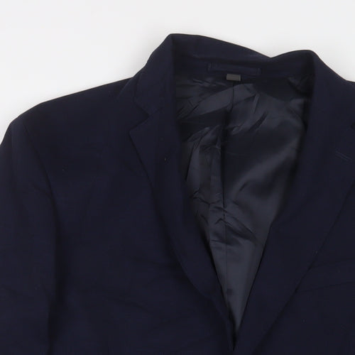 Marks and Spencer Mens Blue Polyamide Jacket Suit Jacket Size 42 Regular