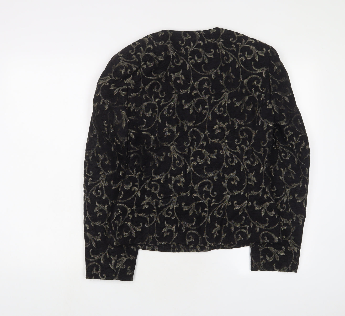 Country Casuals Womens Black Fair Isle Jacket Blazer Size 10 Button
