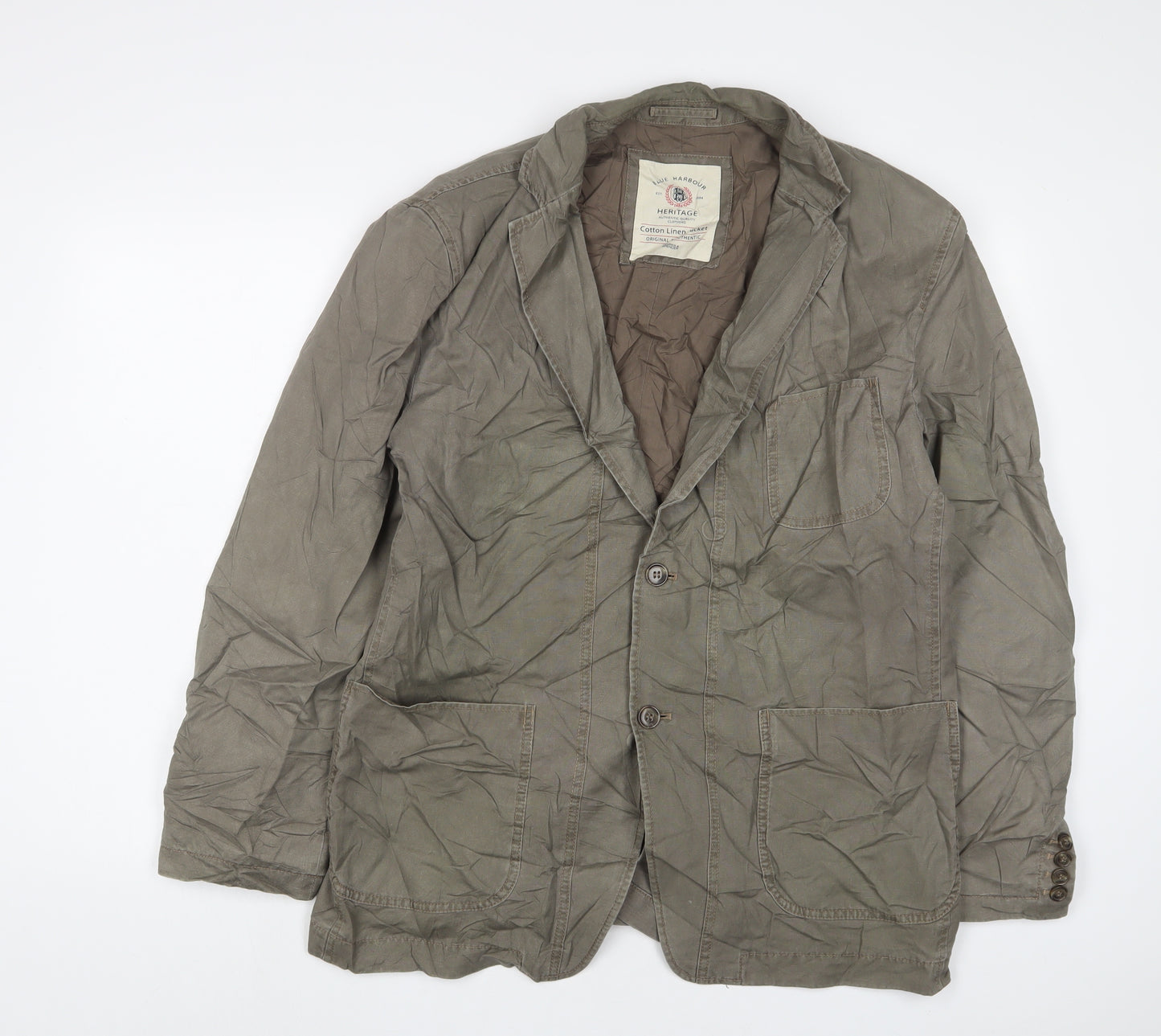 Marks and Spencer Mens Green Jacket Blazer Size L Button