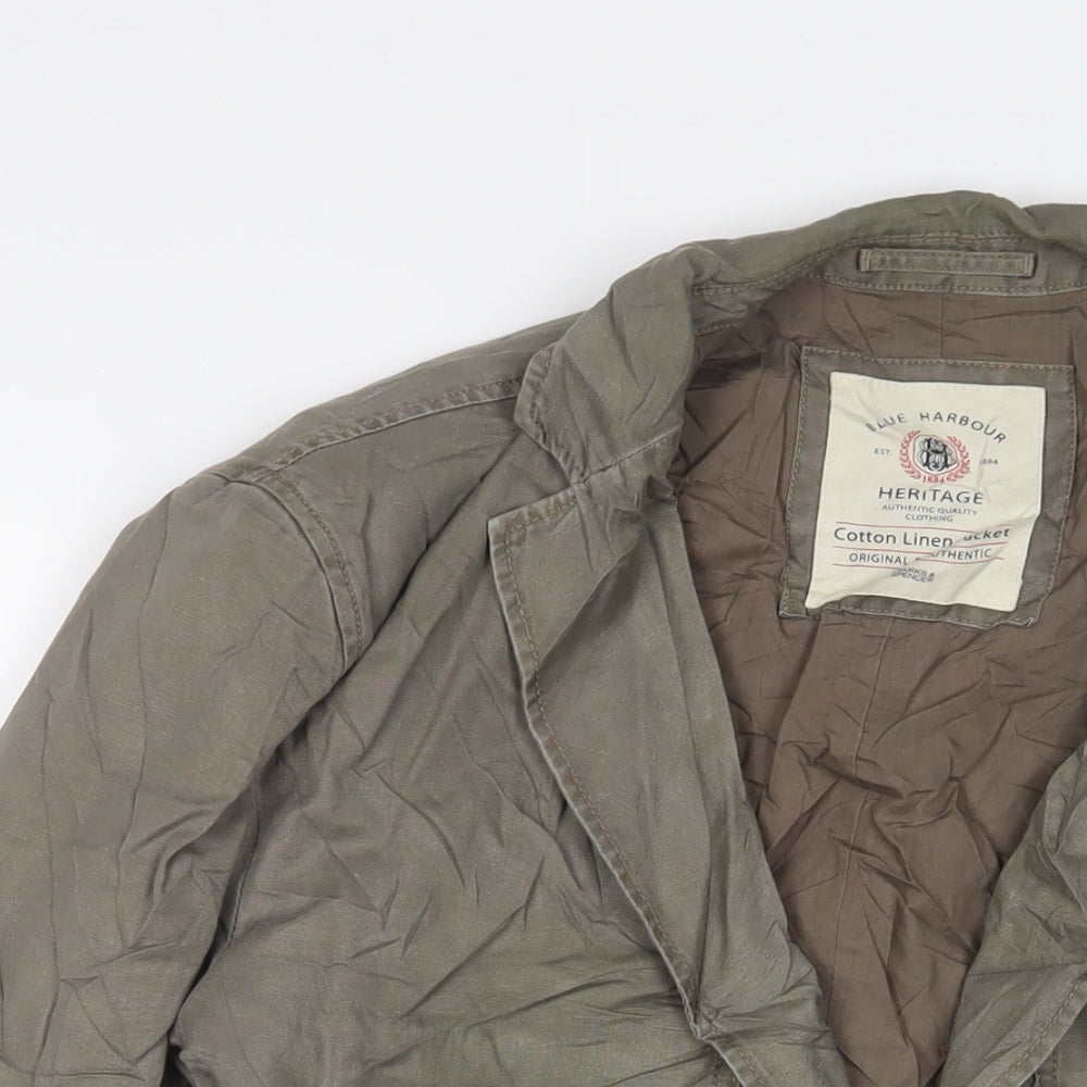 Marks and Spencer Mens Green Jacket Blazer Size L Button