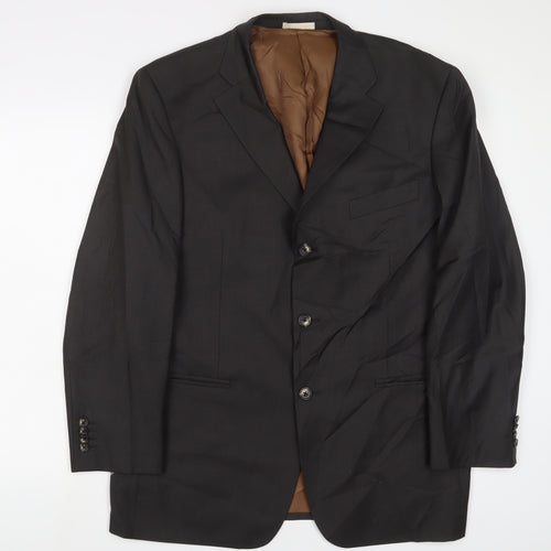 Greenwoods Mens Grey Wool Jacket Suit Jacket Size 42 Regular