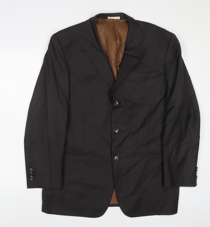 Greenwoods Mens Grey Wool Jacket Suit Jacket Size 42 Regular