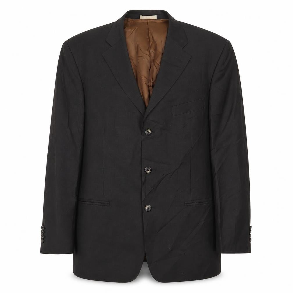 Front view of Greenwoods men’s grey wool jacket suit jacket, size 42, regular