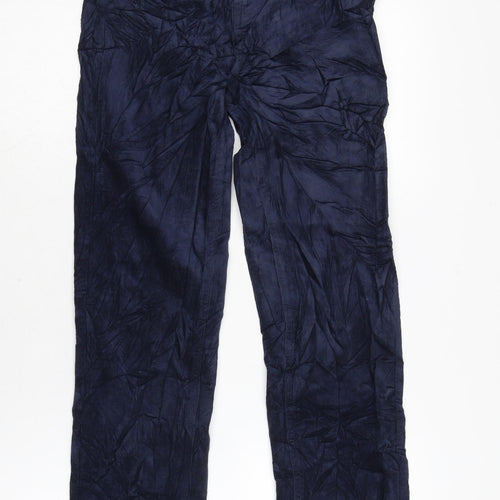 Marks and Spencer Mens Black Cotton Trousers Size 26 in L29 in Regular Zip