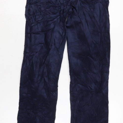 Marks and Spencer Mens Black Cotton Trousers Size 26 in L29 in Regular Zip