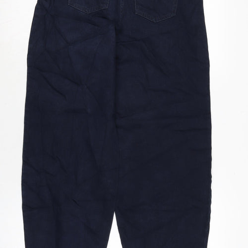 Marks and Spencer Womens Blue Cotton Blend Straight Jeans Size 6 L28.5 in Regular Zip