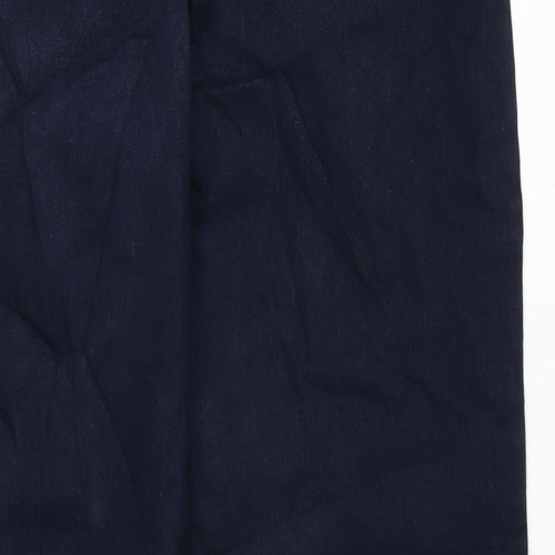 Marks and Spencer Womens Blue Cotton Blend Straight Jeans Size 6 L28.5 in Regular Zip
