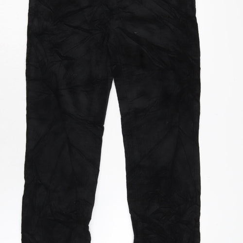 Marks and Spencer Womens Black Cotton Sweatpants Trousers Size 10 L28 in Regular Zip