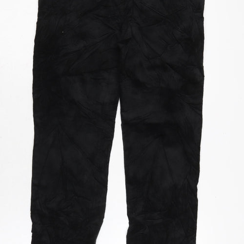 Marks and Spencer Womens Black Cotton Sweatpants Trousers Size 10 L28 in Regular Zip