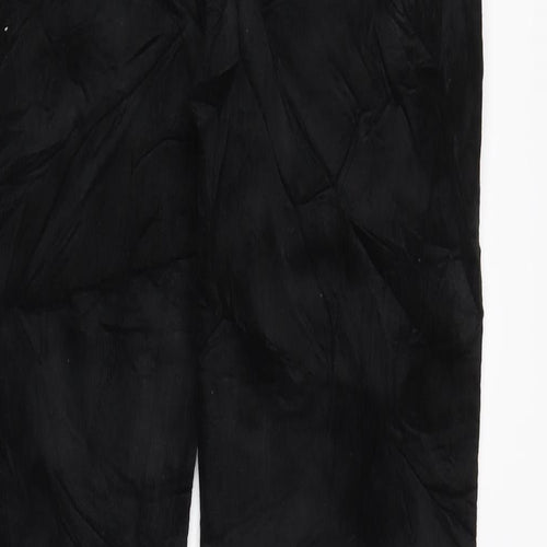 Marks and Spencer Womens Black Cotton Sweatpants Trousers Size 10 L28 in Regular Zip