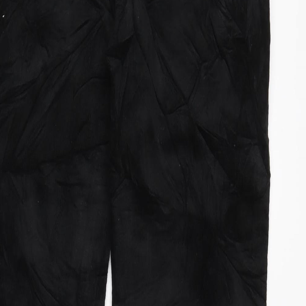 Marks and Spencer Womens Black Cotton Sweatpants Trousers Size 10 L28 in Regular Zip