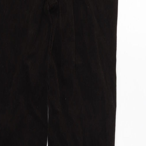 Marks and Spencer Womens Brown Cotton Trousers Size 6 L31 in Regular Zip