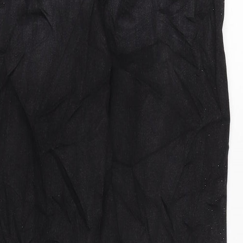 Marks and Spencer Womens Blue Cotton Blend Mom Jeans Size 8 L29 in Regular Zip - Glitter stripe down sides.
