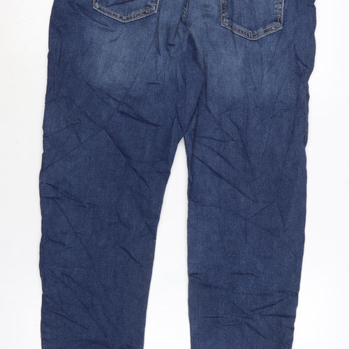 H&M Girls Blue Cotton Straight Jeans Size 14 Years L28 in Regular Tie