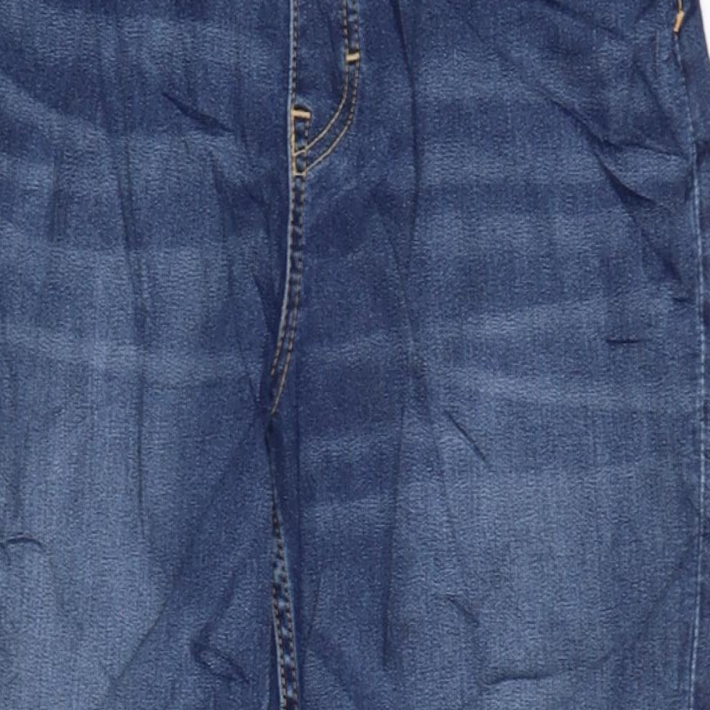 H&M Girls Blue Cotton Straight Jeans Size 14 Years L28 in Regular Tie