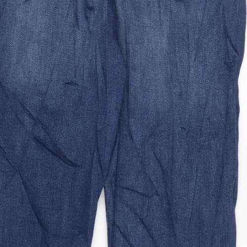 H&M Girls Blue Cotton Straight Jeans Size 14 Years L28 in Regular Tie