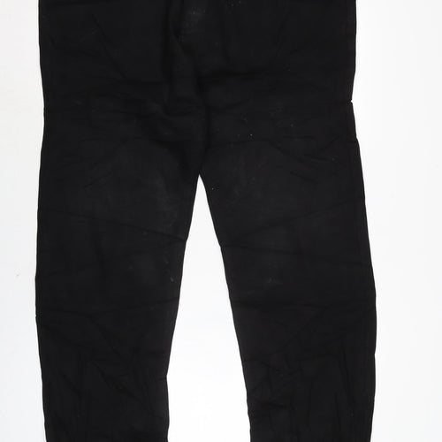 Marks and Spencer Mens Black Cotton Straight Jeans Size 3XL L33 in Regular Zip