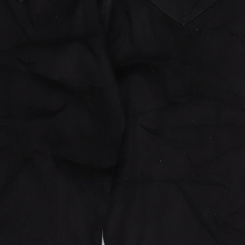 Marks and Spencer Mens Black Cotton Straight Jeans Size 3XL L33 in Regular Zip