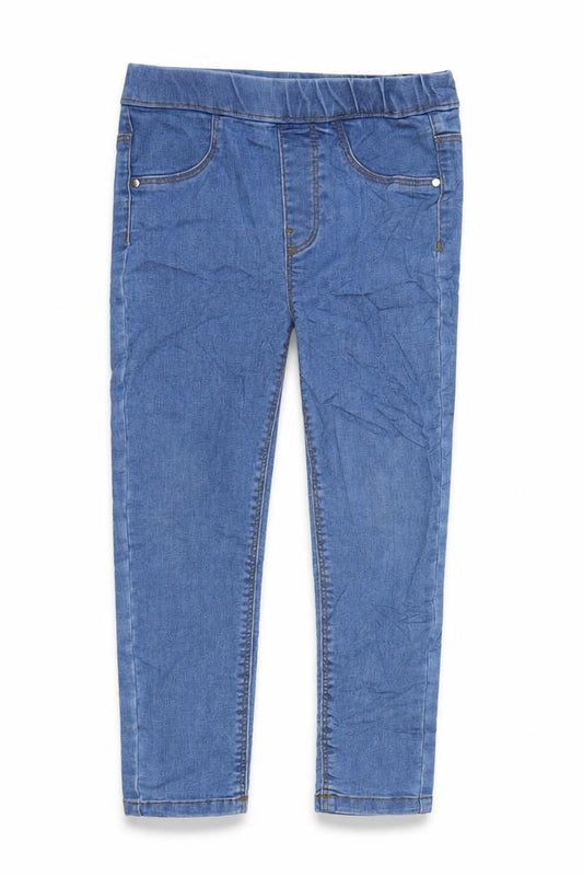 Angel Girls Blue Cotton Jegging Jeans Size 3 Years Regular - Inside Leg 15in - waist 10In.