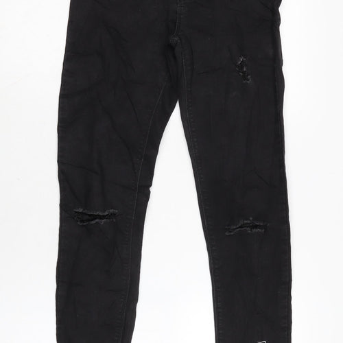 Berksha Womens Black Cotton Blend Tapered Jeans Size 8 L28 in Regular Zip