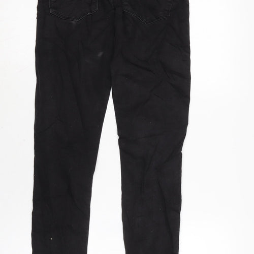 Berksha Womens Black Cotton Blend Tapered Jeans Size 8 L28 in Regular Zip