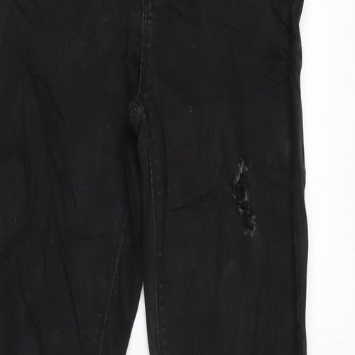 Berksha Womens Black Cotton Blend Tapered Jeans Size 8 L28 in Regular Zip