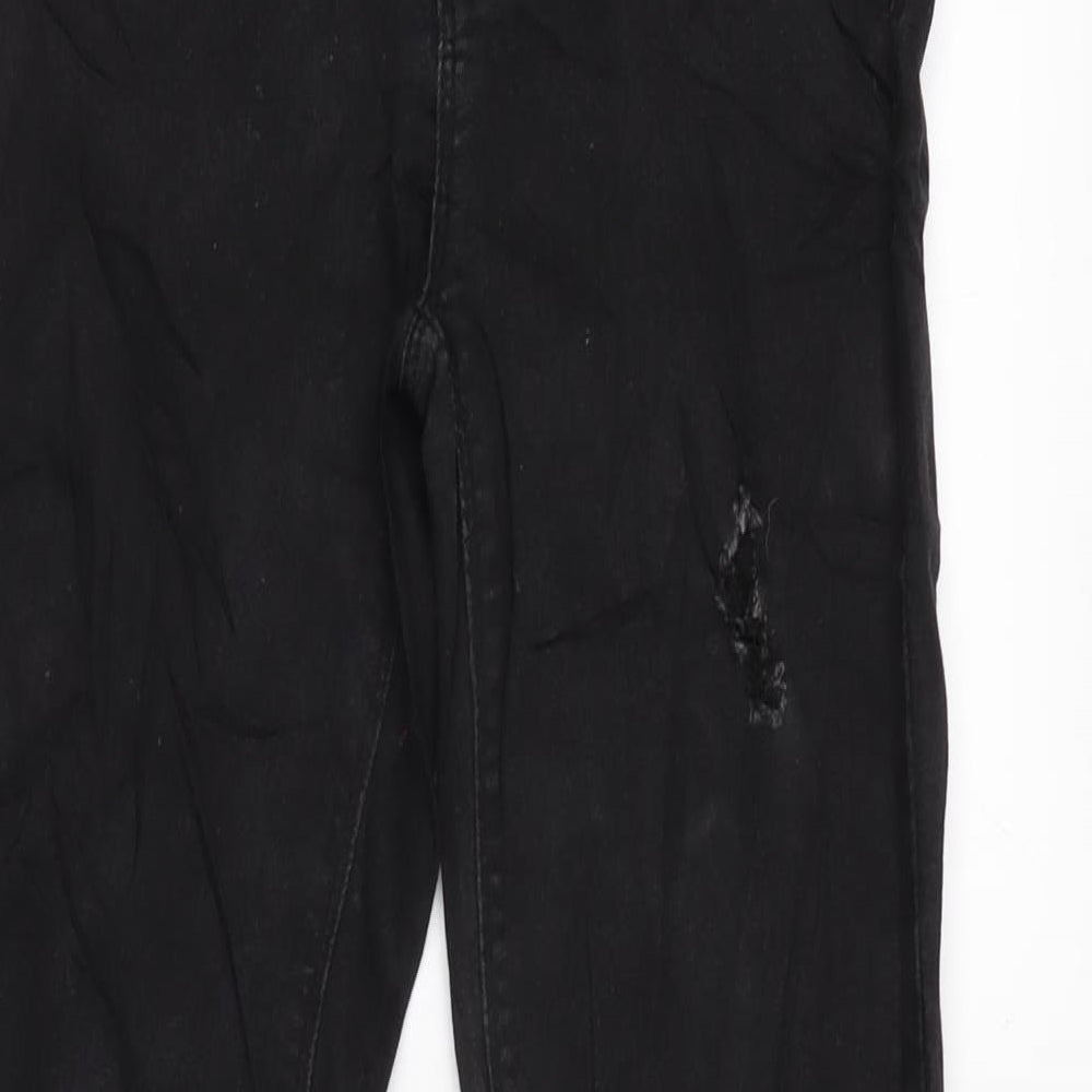 Berksha Womens Black Cotton Blend Tapered Jeans Size 8 L28 in Regular Zip
