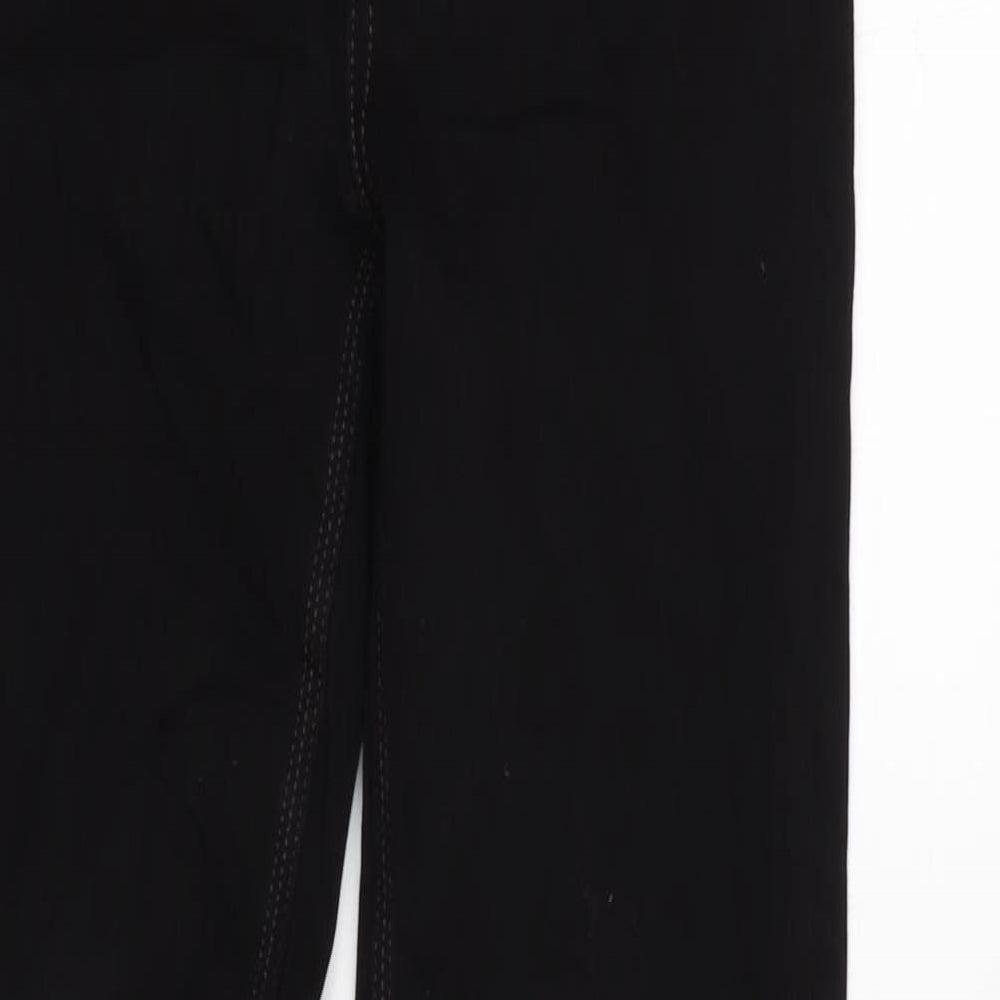 Marks and Spencer Womens Black Cotton Blend Straight Jeans Size 8 L30 in Regular Zip - Gemstone detail to front an back pockets.