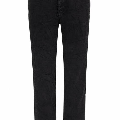 Marks and Spencer Womens Black Cotton Blend Straight Jeans Size 8 L29 in Regular Zip