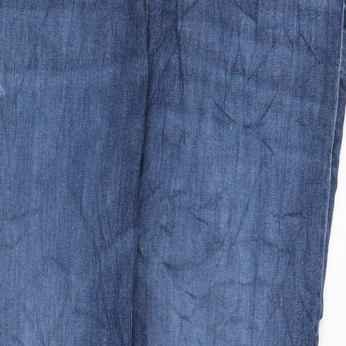 Marks and Spencer Womens Blue Cotton Blend Tapered Jeans Size 20 L29.5 in Regular Zip