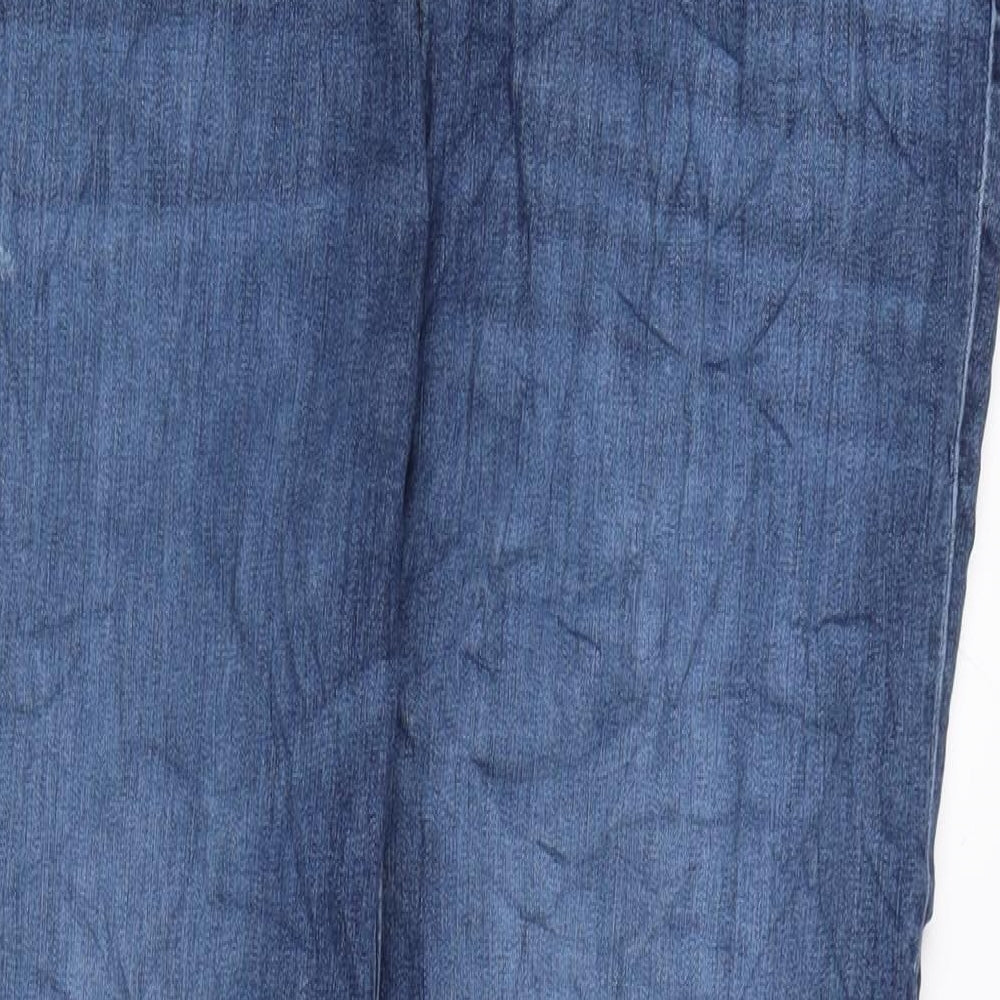 Marks and Spencer Womens Blue Cotton Blend Tapered Jeans Size 20 L29.5 in Regular Zip