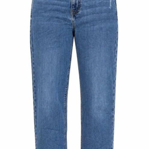 Marks and Spencer Womens Blue Cotton Blend Straight Jeans Size 8 L31 in Regular Zip