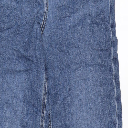 Marks and Spencer Womens Blue Cotton Blend Straight Jeans Size 8 L31 in Regular Zip