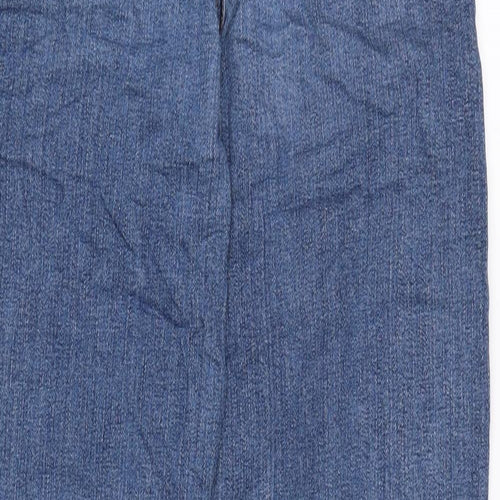 Marks and Spencer Womens Blue Cotton Blend Straight Jeans Size 8 L31 in Regular Zip