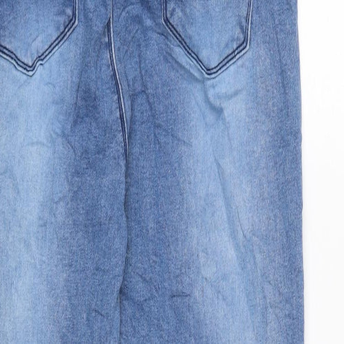 boohoo blue Womens Blue Cotton Blend Tapered Jeans Size 10 L27 in Regular